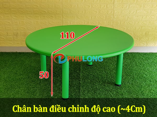 Kích thước bàn học sinh mẫu giáo hình tròn PL0104